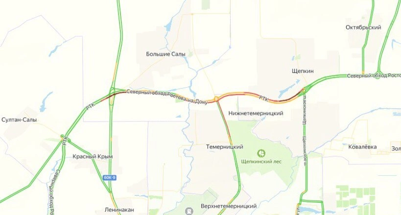 Фото: пробка // скриншот с сервиса "Яндекс. Карты"