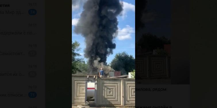 Фото: стоп-кадр видео с места пожара