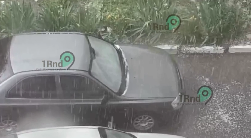 Фото: Град в Шахтах днём 19 мая, кадр очевидца