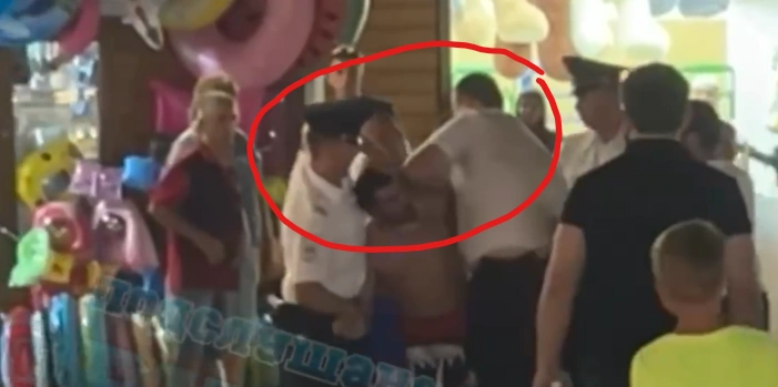 Фото: Ростовчанин избил полицейских в Анапе, кадр ПВА Анапа