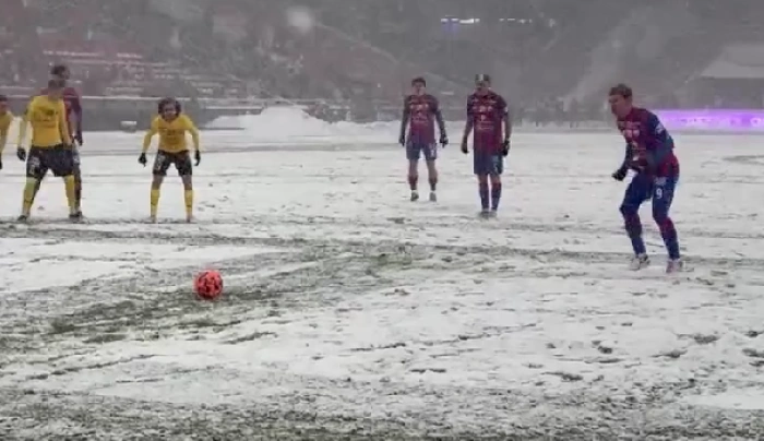 Фото: Матч "Ростов" - ЦСКА в день рекордного снегопада, кадр пресс-службы ЦСКА