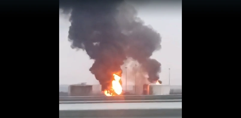 Фото: пожар на нефтебазе // кадр из социальных сетей