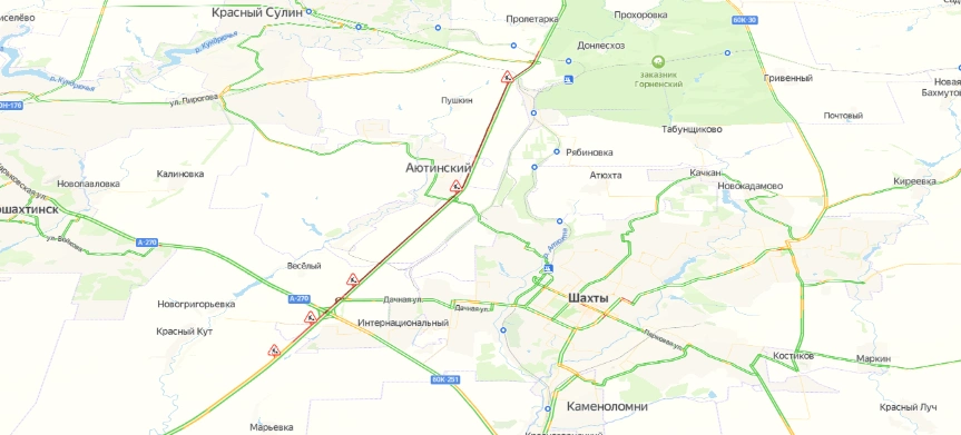 Фото: Затор на трассе М-4 в Ростовской области, Яндекс.Пробки