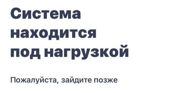 Фото: Сервисное сообщение о перегрузке на сайте ДЭГ