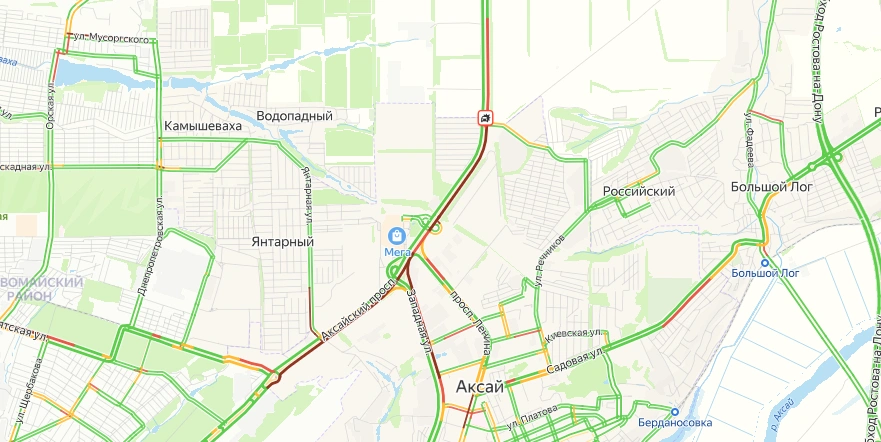 Фото: пробка на Новочеркасском шоссе // скриншот сервиса "Яндекс. Карты"