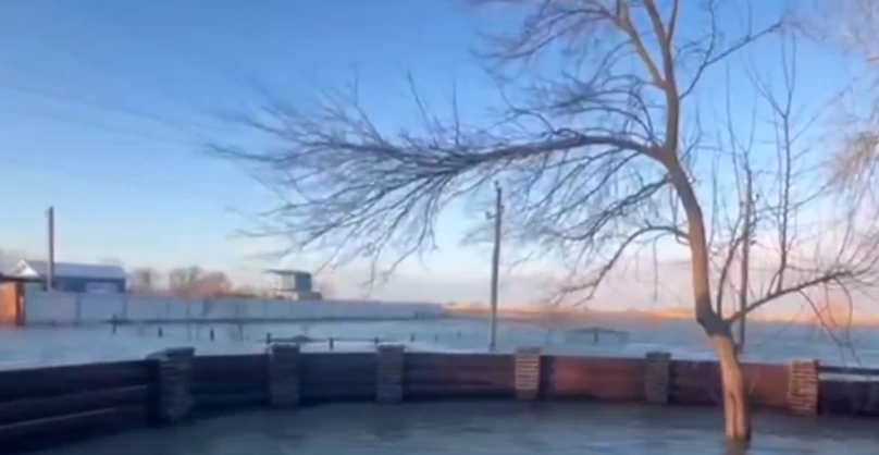 Фото: затопление в с. Кагальник // кадр Вести. Дон