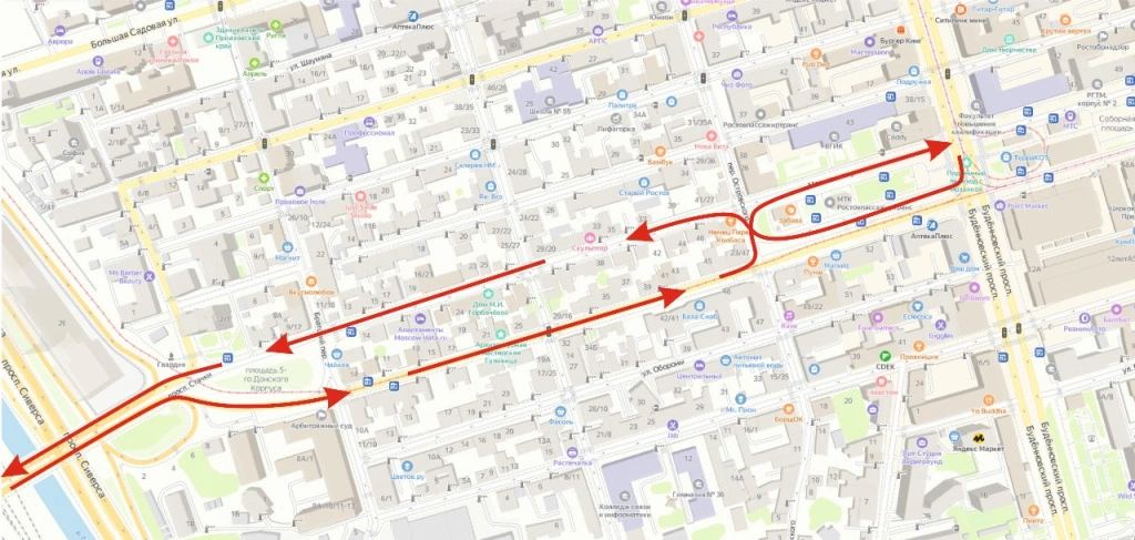 Новая схема движения автобусов на ЗЖМ в районе Центрального рынка