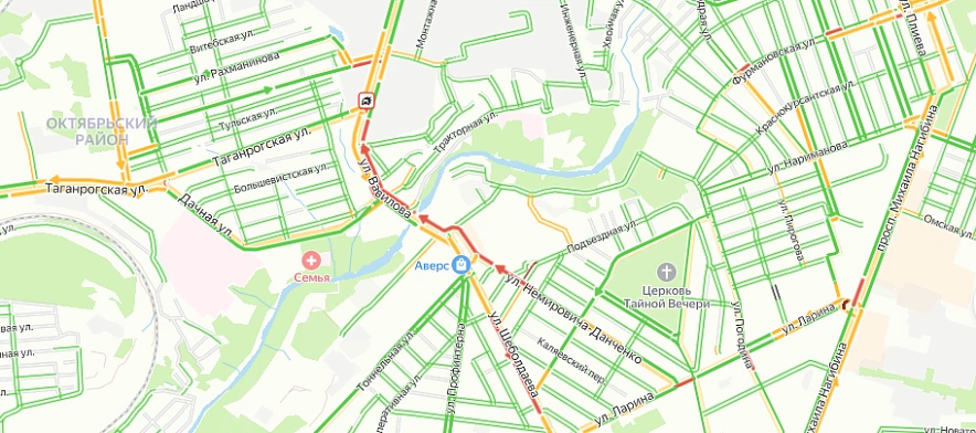 Фото: пробка на Вавилова // "Яндекс. Карты"