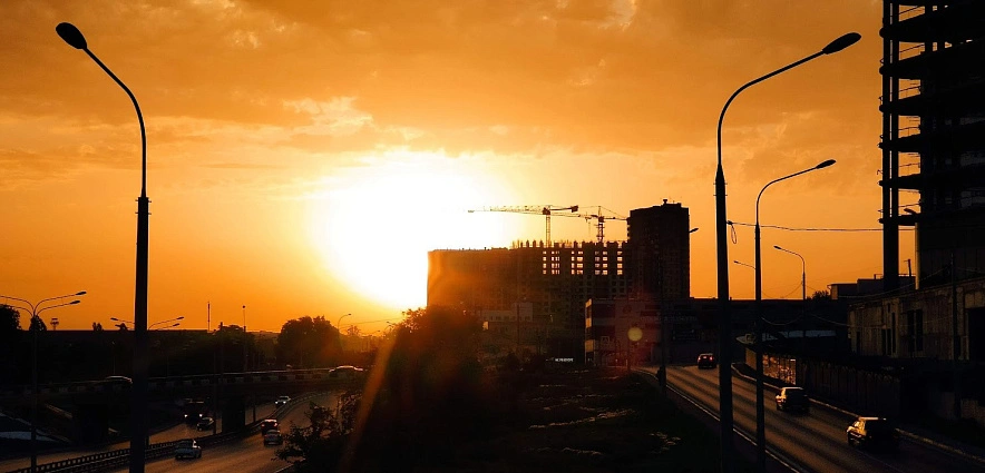 Фото: Огненный закат в жару над Ростовом, фото 1rnd