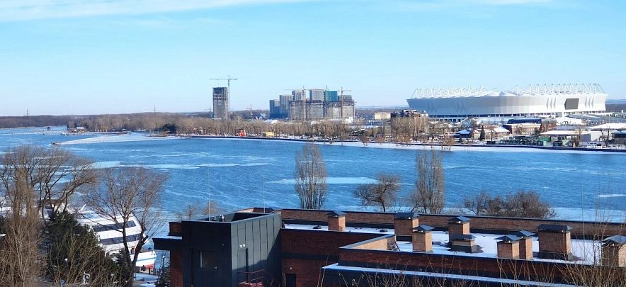 Фото: Зимний вид на Дон и левый берег в Ростове, кадр 1rnd