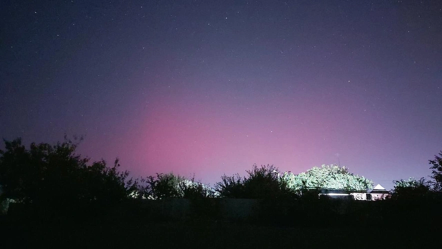 Фото: северное сияние в Ростовской области 8 октября // кадр telega_rostov