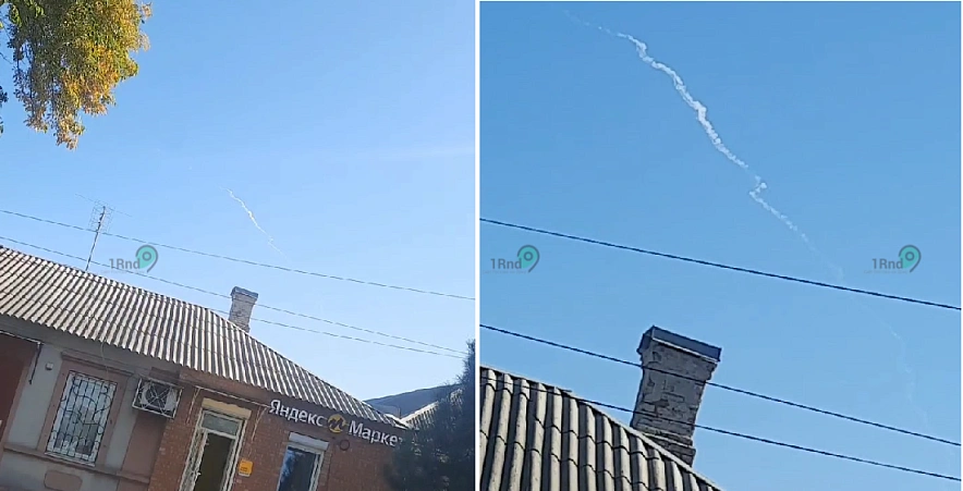 Фото: Инверсионные следы в небе над Таганрогом, кадр очевидца