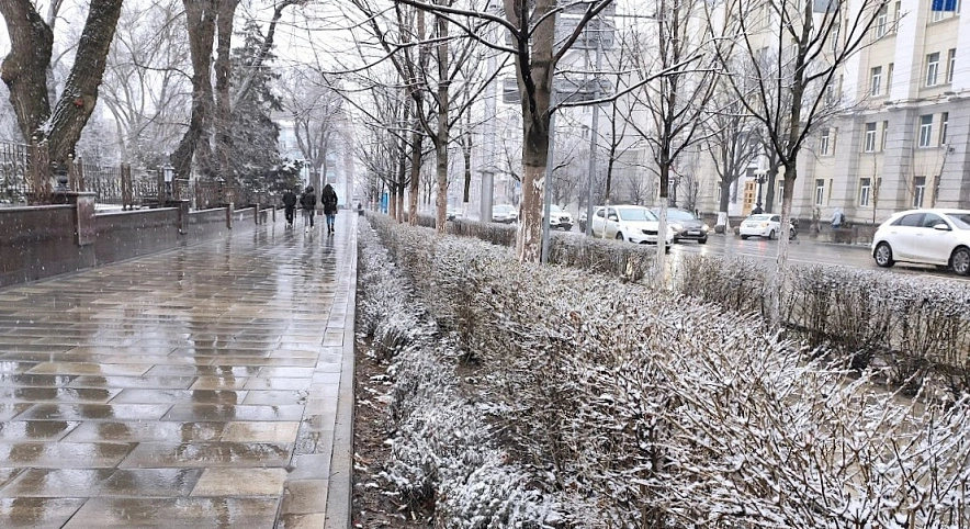 Фото: мокрый снег в центре Ростова, кадр 1rnd