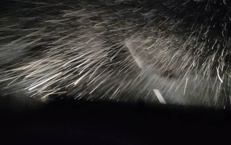 Фото: Метель на трассе М-4, кадр из чата М-4 "Дон"