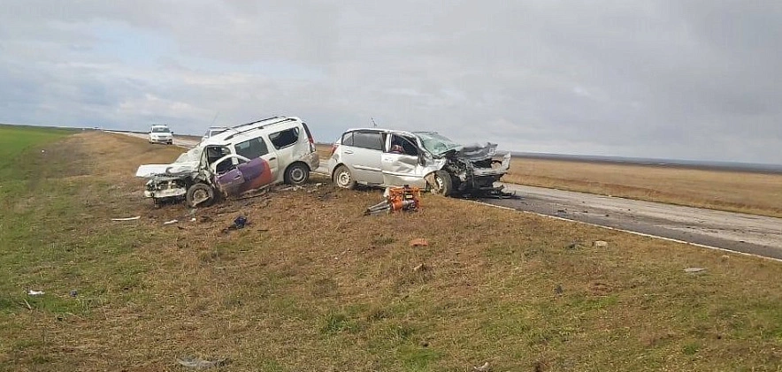 Фото: ДТП с 3 погибшими на трассе Дубовское - Заветное, кадр ГИБДД
