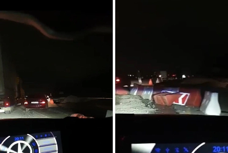 Фото: Место ЧП, где машина упала в яму - коллаж 1rnd