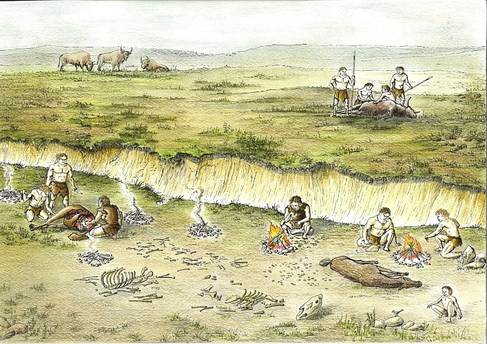 Фото: Реконструкция стоянки неандертальцев Рожок I на берегу Таганрогского залива/Андрей Вербовский