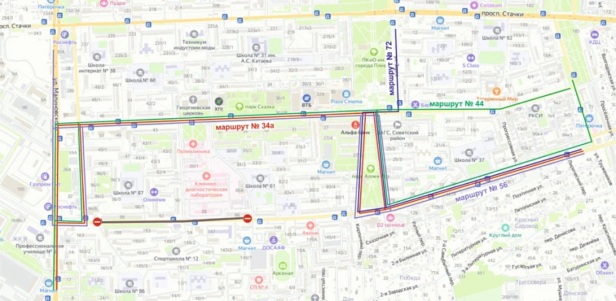 Фото: Схема движения по 2-й Краснодарской