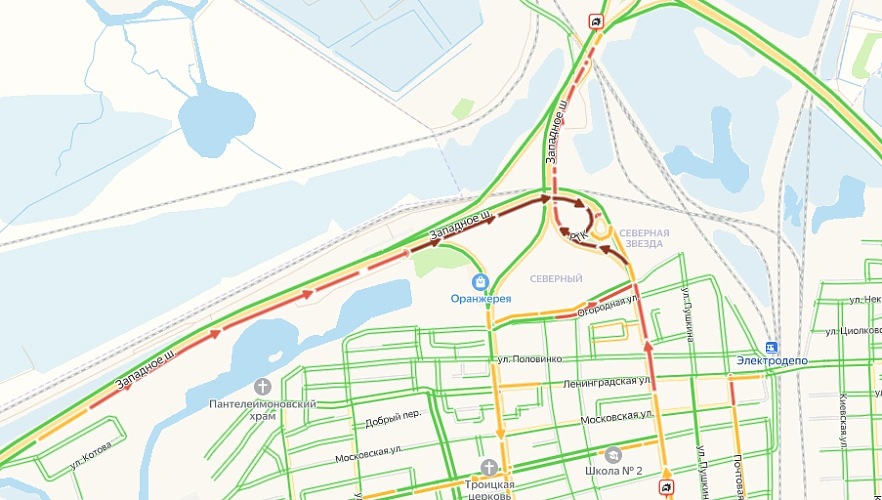 Фото: пробка под Батайском // скриншот сервиса "Яндекс. Карты"