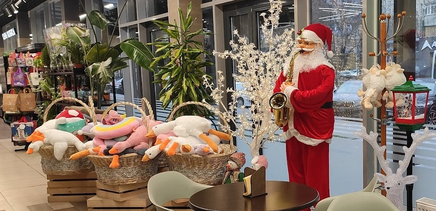 Фото: Новогоднее убранство магазина в Ростове, кадр 1rnd