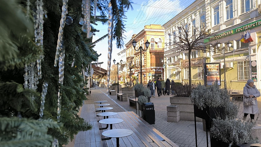 Фото: пешеходная зона Соборного в Ростове, кадр 1rnd