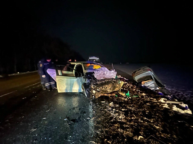 Фото: ДТП с 4 погибшими на трассе Ростов - Волгодонск, кадр ГИБДД