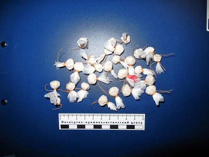 Фото: Свёртки с героином // фото УТ МВД РФ по СКФО