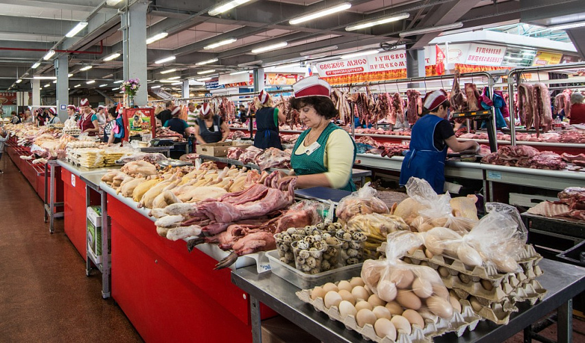 Фото: мясной павильон на Северном рынке Ростова // кадр 1rnd.ru