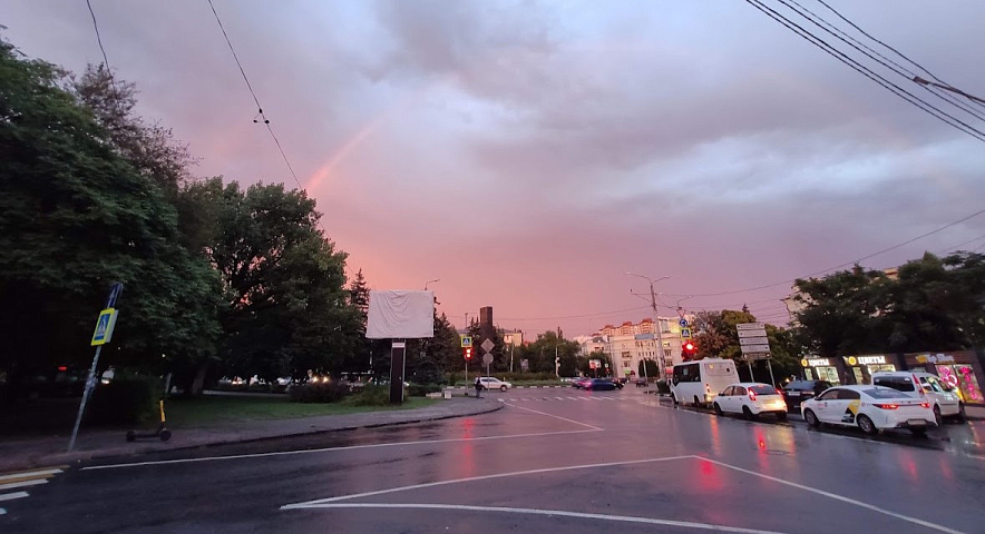 Фото: Розовый закат и радуга в Ростове, кадр 1rnd