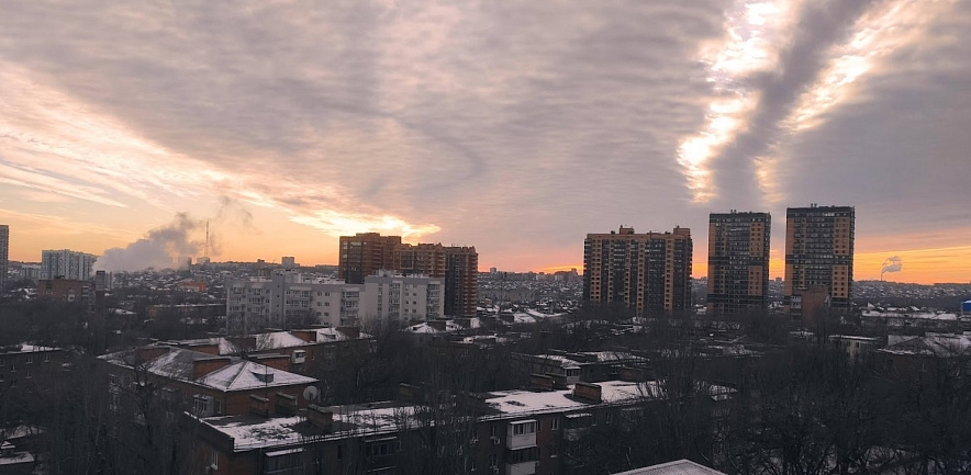 Фото: Центр Ростова на закате в январе 2024, кадр 1rnd