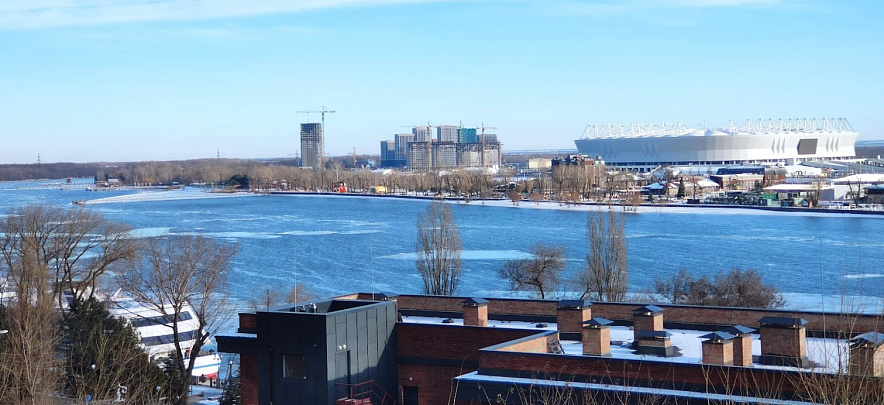 Фото: Зимний вид на Дон и левый берег в Ростове, кадр 1rnd