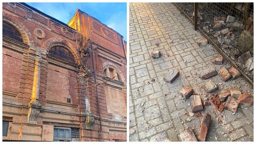 Фото: Обрушение здания музкомедии в Ростове, фото ТГ Тютина