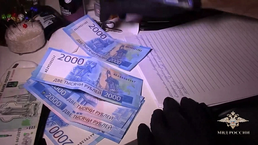 Фото: Поддельные купюры от крупнейшей в РФ ОПГ фальшивомонетчиков, кадр МВД Медиа