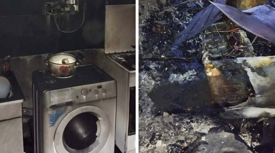 Фото: В Батайске при пожаре в квартире погибли два человека // фото МЧС РО