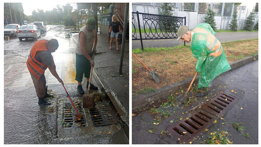 Фото: Расчистка ливнёвок в Ростове, коллаж 1rnd