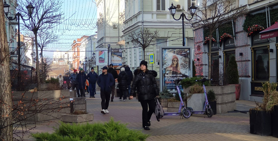 Фото: Ростовчане гуляют по Соборному в зимний день, кадр 1rnd