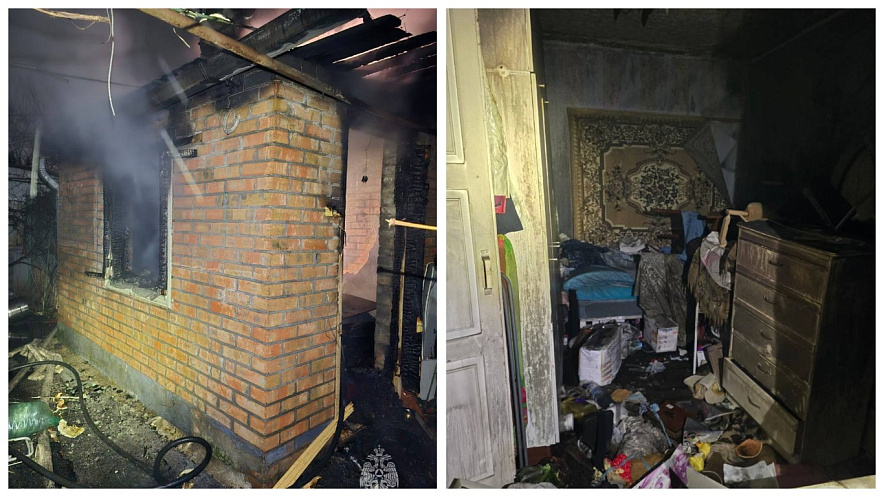 Фото: Дом на 30-й Линии в Ростове после пожара, кадр МЧС