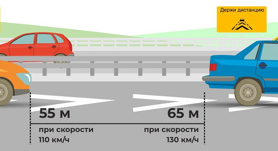 Фото: Экспериментальная разметка в виде стрелок на трассе М-4, инфографика ГК Автодор
